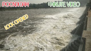 POONDI DAM LOCK OPENED 1 MINUTE VIDEO \\ பூண்டி சத்தியமூர்த்தி நீர்த்தேக்கம் திறப்பு 1 நிமிட காணொளி