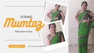 Iconic Mumtaz Style Saree Draping 😍❤‍🔥| Anupama Hegde #viral #mumtaz #sareedraping