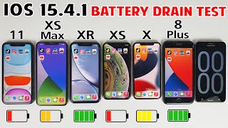 iPhone 11 vs XS Max vs XR vs XS vs X vs 8 Plus Battery Life DRAIN Test in 2022 | iOS 15.4.1 BATTERY🔥