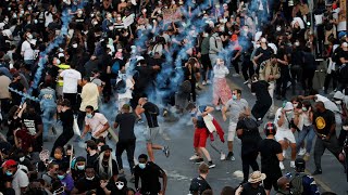 Paris: Police use tear gas to disperse protest over killing of black Frenchman and George Floyd