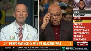 Pardon The Interruption| LeBron continue to beat father time - Wilbon on lakers beat Blazers 110-102