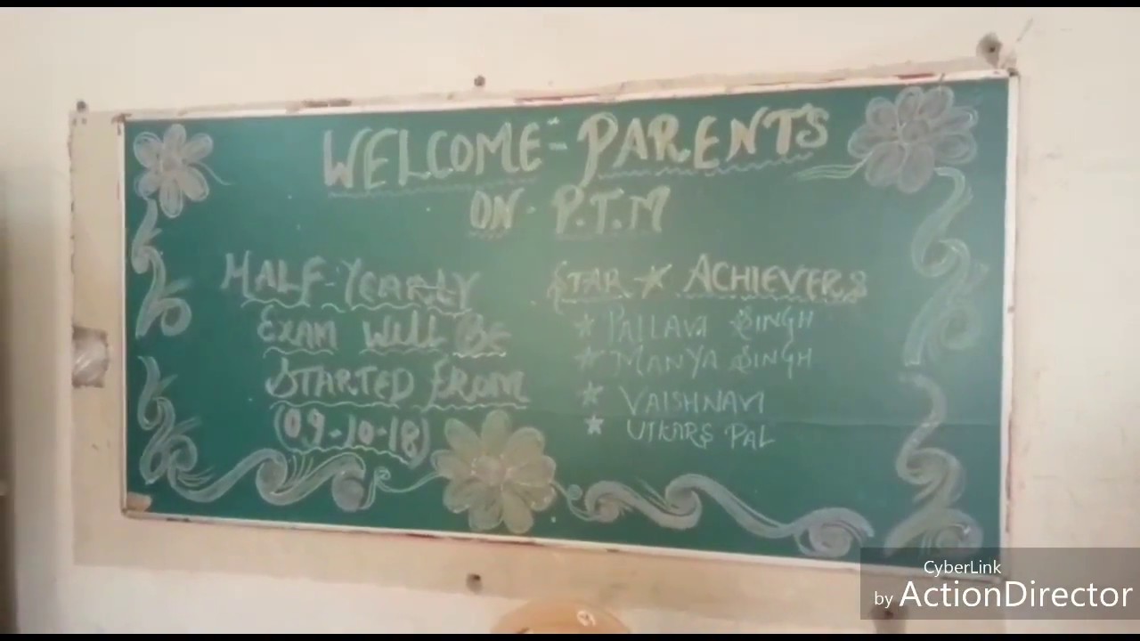 School Blackboard Decor Ideas On PTM (parents Teacher Meeting ...