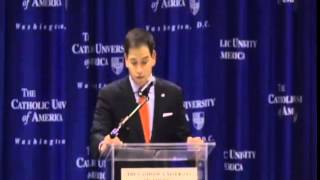 Rubio Delivers Address On Values At Catholic University
