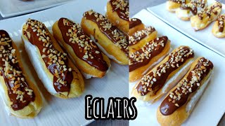 Eclairs/Easy and yummy Eclairs recipe/සරලව පහසුවට රසට එක්ලෙයාර්ස් හදමු