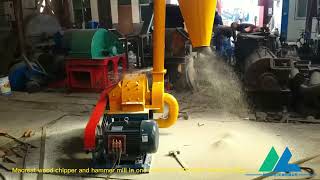 Macreat wood chipper and hammer mill in one machine LDDFS420 working video