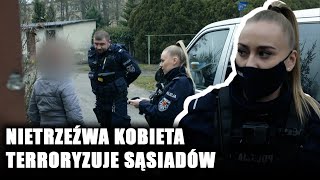 Uzależniona kobieta nęka sąsiadów. Chciała targnąć się na własne życie