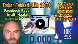 Akkaataa Like 10000 Facebook page irratti Torban takkatti argatan