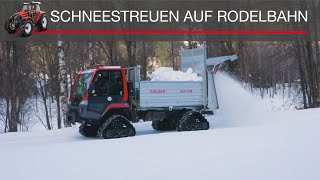 Schneestreuen auf der Rodelbahn