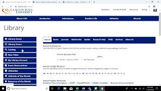 CSU Library - Using the Catalog and Finding Books