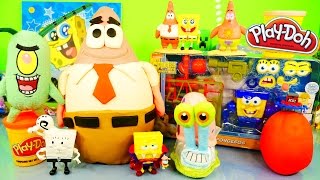 GIANT Play Doh Patrick Spongebob Squarepants Surprise Eggs Toys Unboxing DCTC Playdough Videos