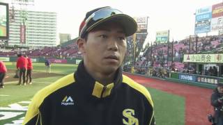 2017年4月5日 福岡ソフトバンク・長谷川勇選手ヒーローインタビュー