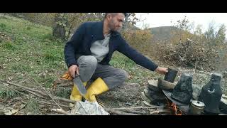 doğada tenekede kestane denedim/ yemek /çay /kestane 🌰 ☕🍲