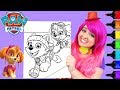 Coloring Everest & Skye PAW Patrol Rescue Pups Coloring Page Prismacolor Markers | KiMMi THE CLOWN