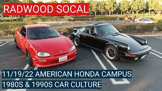 Radwood SoCal 1980s \u0026 1990s Car Show on 11/19/22 at Honda R\u0026D in Torrance, CA