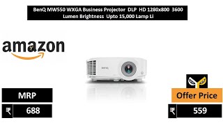 BenQ MW550 WXGA Business Projector  DLP  HD 1280x800  3600 Lumen Brightness  Upto 15,000 Lamp Li