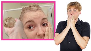 Hairdresser Reacts To Bleaching Hair Till It Falls Out!