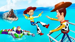 GTA 5 • Toy Story • Woody, Jessie and Buzz Lightyear Crazy Ragdolls Jumps and Fa