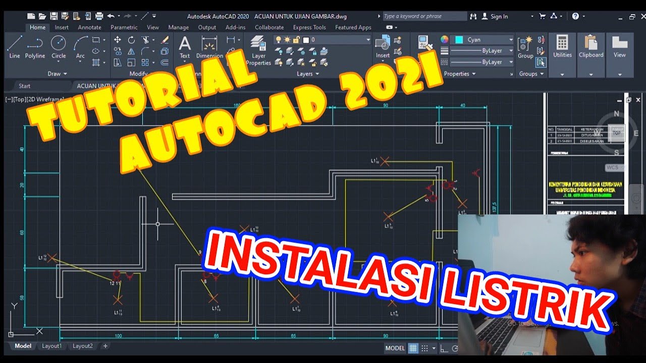 Tutorial AUTOCAD 2020 - Denah Instalasi Rumah - YouTube