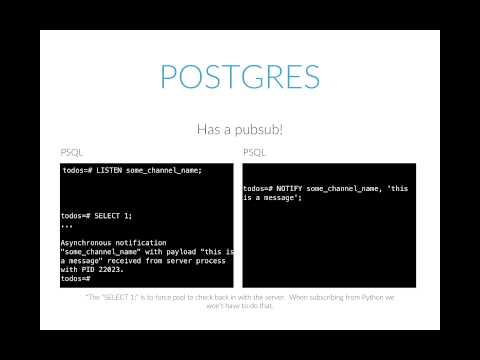 Real Time Web Apps with (just) Python and Postgres Real Time Web Apps with (just) Python and Postgres