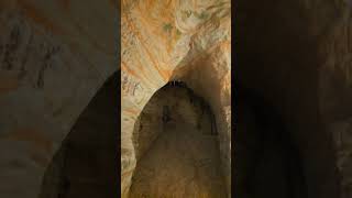 Sand collapse in the cave of the former sand mine. Estonia