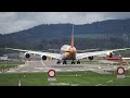 Orkan «Ortrud» | Airbus A380 Emirates | Crosswind Action | Zurich Airport 08.04.2022