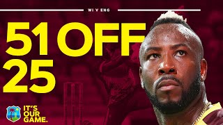 Dre Russ On The Charge! | Smashes 51 Runs off 25 Balls | West Indies v England