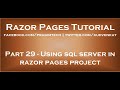 Using sql server in razor pages project