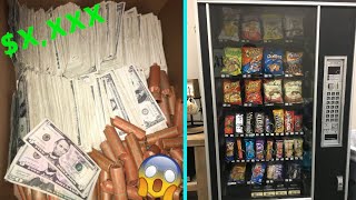 How Much Money Did I Collect From 25 Vending Machine Locations! HUGE COLLECTION!