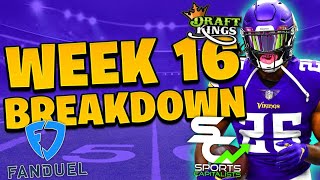 NFL DFS Week 16 Slate Breakdown & Picks | FanDuel & DraftKings Advice