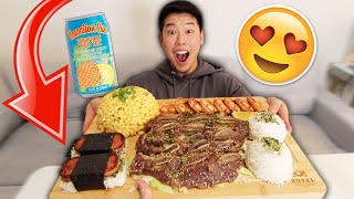 My Girlfriend Made A Hawaiian Feast !! | Zach \u0026 Tee Mukbang