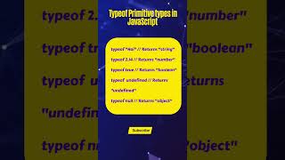 JavaScript typeof Operator - Primitive Types