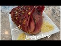 Jamón glaseado en horno receta fácil// Honey baked  ham easy recipe