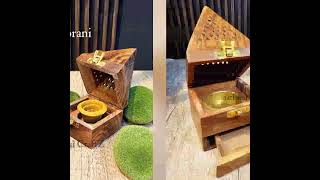 Pyramid wooden Sambrani HolderIncense Burner / Bakhoor | AathiraiCraftz