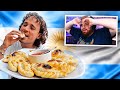 REACCIONANDO A LUISITO COMUNICA PROBANDO COMIDA CALLEJERA ARGENTINA