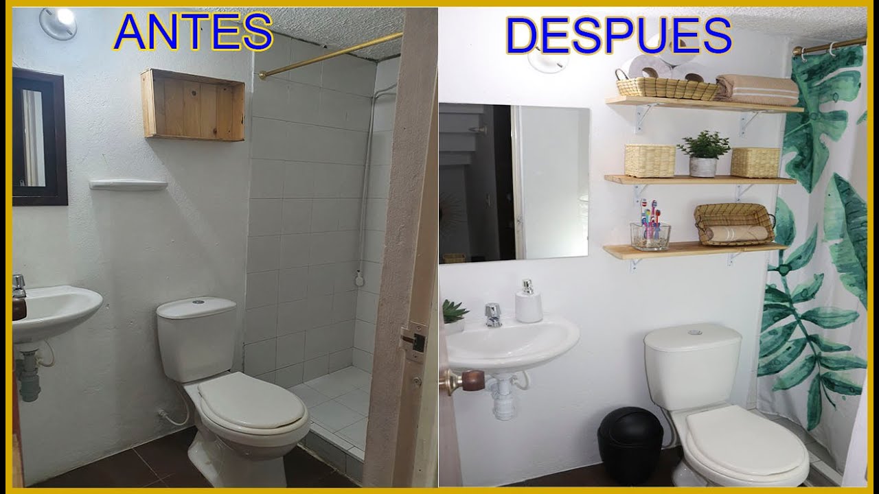 TRANSFORMACION DE UN BAÑO PEQUEÑO // Ideas Para Remodelar Un Baño ...