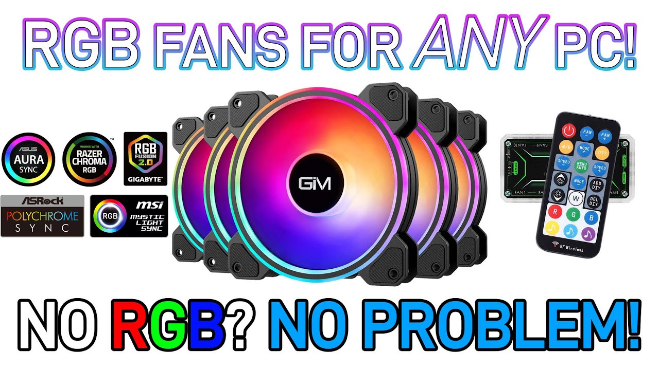 RGB Fans For ANY Computer (No RGB Mobo Needed!) GIM Addressable 5v ARGB ...