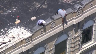 Sky5: 2 hurt when masonry crashes onto sidewalk