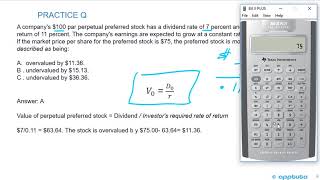 calculate the intrinsic value of a non-callable, non-convertible preferred stock;