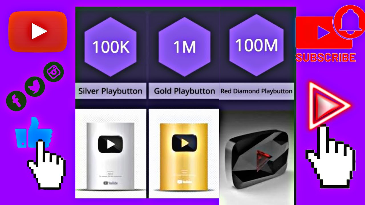 All Types Play Button Comparison Youtube All Types Play Button Comparison Youtube