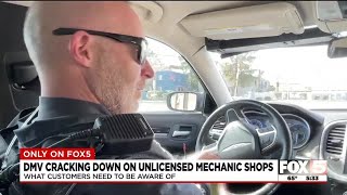 DMV takes FOX5 along as they bust unlicensed mechanic shop