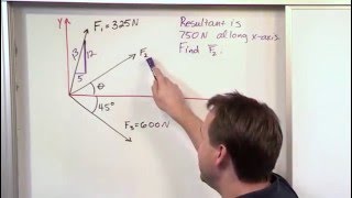 Lesson 13 - Adding Multiple Forces With Vector Components, Part 4 (Engineering Mechanics Statics)