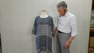 綿麻ボーダーワンピースの説明です徳島呉服寝具洋服タオルギフト山善