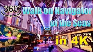 A 360° Walk on the Royal Promenade on the Navigator of the Seas in 4K