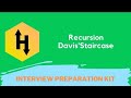 HackerRank Recursion Davis 'Staircase problem solution in Python | Interview Preparation Kit