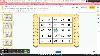 New Year's One Step Equation Bingo - Multiplication and Division - Digital Game