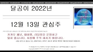 달공이 2022년 12월 13일 주식 관심 종목 한화생명,삼성생명,HD현대,에이스토리