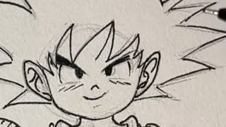 dibujando a Goku de pequeño en tiempo real