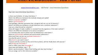 Top 95 Core Java Interview Questions - Java Interview Questions
