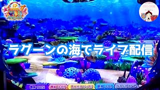 【大海４ ライブ配信】魚群 100%・告知 ふつう・告知方法 ひっそり・前兆 ふつう・ぶるぶる 出ない🫧ラグーンの海でライブ配信⛱️　＃おじパチ日記　＃パチンコ実機　＃大海物語４　＃海物語　＃大海４