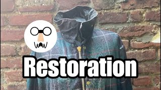 Restoration of a vintage Barbour Northumbria wax jacket from the 90s.